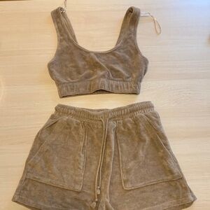 Zara Terry Cloth Bra & Shorts Set